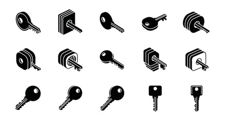 Unlock opportunities with diverse key icons representing access security solutions and conceptual breakthroughs for modern business and technology