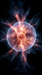 Circular energy pulse radiates outward in a dark void, glowing with vibrant light and dynamic waves, symbolizing power, force, and motion in an abstract cosmic or sci-fi scene.