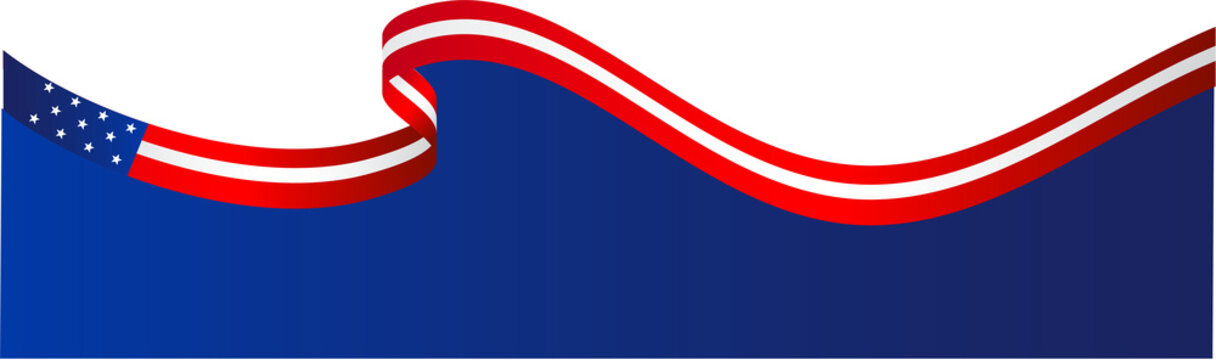 Patriotic Wave: Red, White, and Blue Banner Background