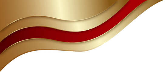 Elegant Gold and Red Abstract Wave Background