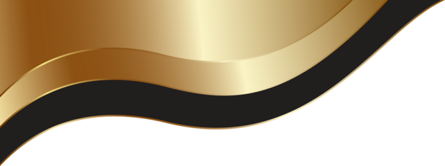 Golden Elegance: Abstract Waves on White