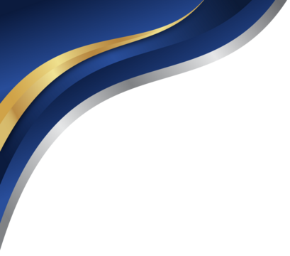 Elegant Abstract Curve: Blue, Gold, and Silver Wave Design