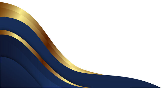 Elegant Golden Blue Abstract Wave