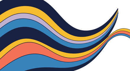 Abstract Retro Wave Pattern with Bright Colors for a Groovy Design