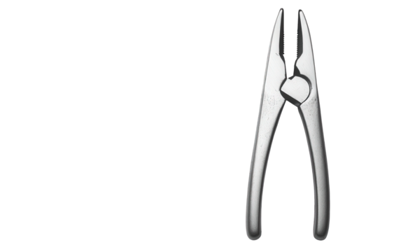 A pair of pliers isolated on transparent background, a hand tool used to hold objects firmly, for bending or cutting it is made of metal and has a pivot point