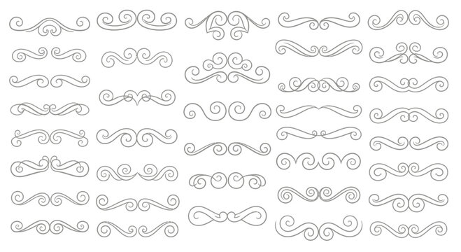 Elegant decorative flourishes and dividers adding sophisticated style to invitations, cards, and professional designs with timeless appeal.