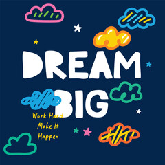 dream big doodle vector 