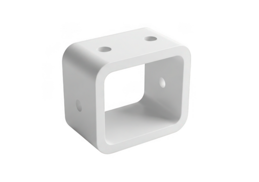 White square corner bracket with rounded edges isolated on transparent background