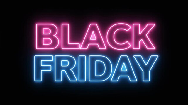 Electrifying neon black friday: Modern motion graphics for retail promotion