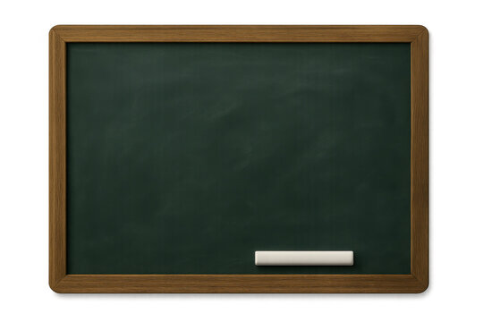 Empty green blackboard with chalk on transparent background, symbolizing education, school, and learning concepts