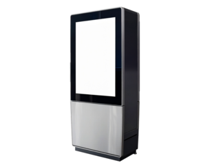 Blank digital advertising kiosk mockup Isolated on transparent or white, Cut out