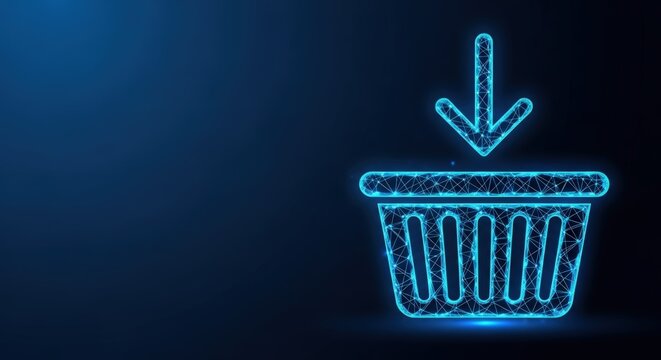 Shopping cart icon with add to basket graphic