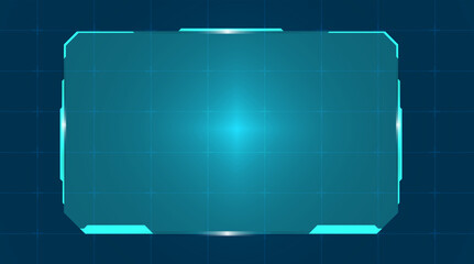 Digital HUD technology screen layout with futuristic blue light and modern virtual interface &mdash; great for data, AI, and cyber visuals.