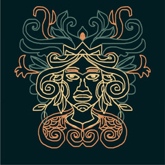 Decorative line art of women illustration