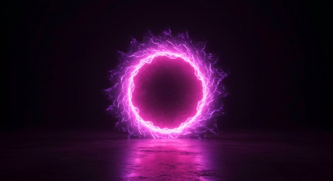 Captivating portal with shimmering purple light, a gateway to another dimension
