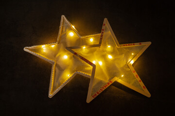 Christmas star ice cream sticks handmade Storytelling creating craft Christmas holiday decoration. Tactile hand-on activity. Master class progress of creative me-made gifts. Seasonal domestic life