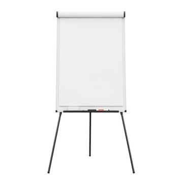 Blank white flip chart easel for office presentations and business meetings