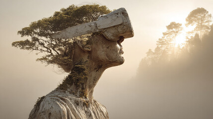 Digital Life and Metaverse concept featuring immersive virtual spaces, glowing networks, and futuristic environments symbolizing connection, identity, and interaction in a shared digital world.