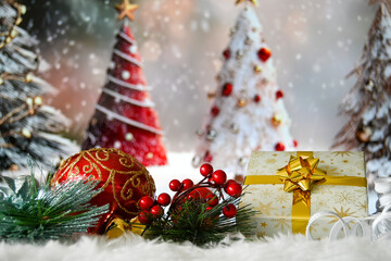 christmas tree and decorations