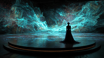 Digital Life and Metaverse concept featuring immersive virtual spaces, glowing networks, and futuristic environments symbolizing connection, identity, and interaction in a shared digital world.