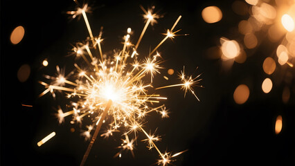 Obraz premium Sparkler, Firework, Celebration, Festive, Light, Night, Joy, Party, Spark, Warmth