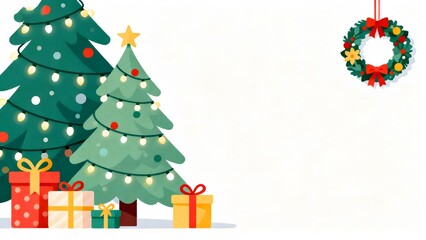 Christmas trees and gifts