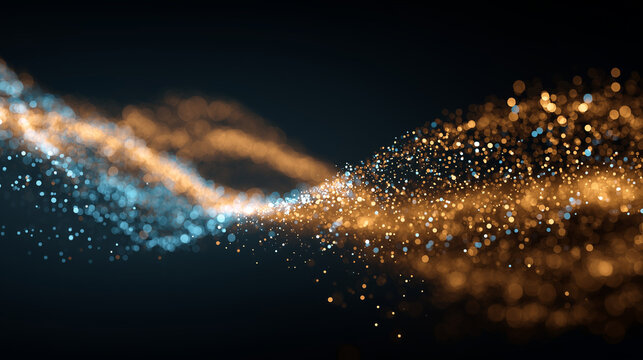 glowing particle wave abstract