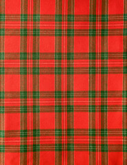 texture of red black checkered fabric pattern background. traditional tablecloth in red and checkered as backdrop. top view.