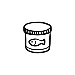 Can of Fish Food Outline Doodle