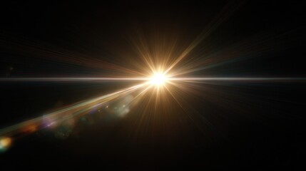 A vibrant burst of light radiates from the center, creating an effect of energy and brightness against a dark background.