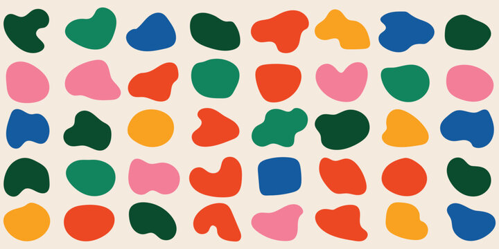Blob shape organic set. Collection from abstract forms for design and paint. Different drops in modern style. Liquid silhouette drop in modern style.