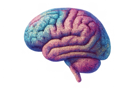 Human brain organ showing neural activity and thought process on colorful medical science background - Powered by Adobe
