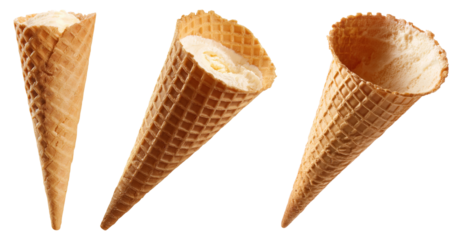 ice cream cones isolated on white background