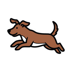 Fototapeta premium Cartoon dog jumping with joy and happiness in motion.