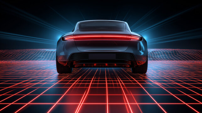 Rear view of an advanced concept car