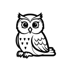 Obraz premium Cute owl illustration, perfect for educational projects and designs.