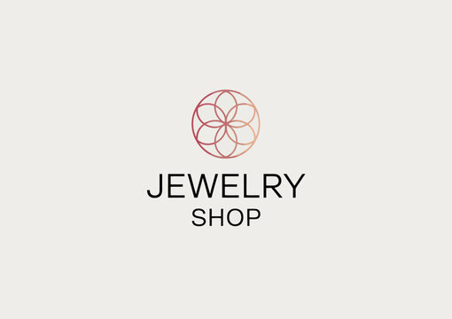 A sophisticated logo design for a jewelry shop featuring a floral emblem, encapsulating elegance, luxury, and sophistication in its minimalistic and stylish appearance.
