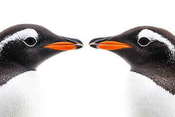 Two Penguins Standing Apart PNG