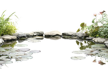 Two Adjacent Ponds with Space Between PNG