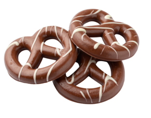  Minimal Dark Chocolate Pretzels with Drizzle – Artistic PNG