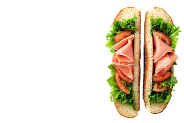 Two Different Sandwiches with Space Between Them PNG