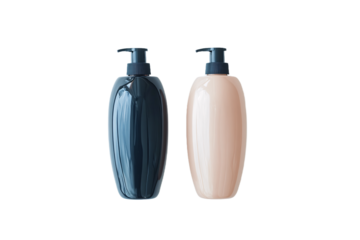 Shampoo Bottles Displayed With Space Between PNG