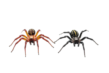 Two Different Spiders Side by Side PNG