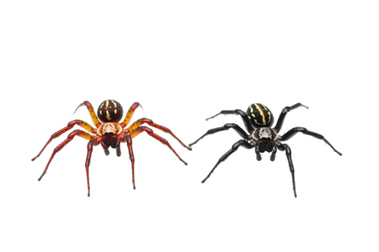 Two Different Spiders Side by Side PNG