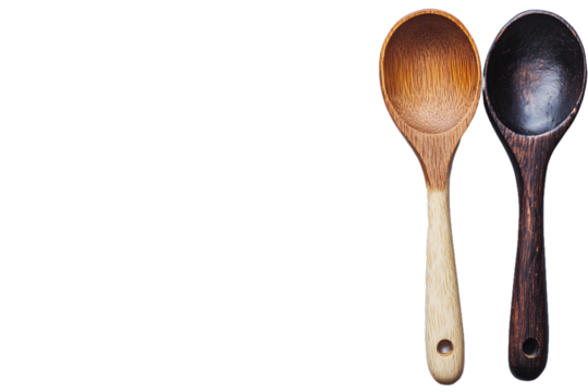 Two spoons placed side by side with space between them PNG