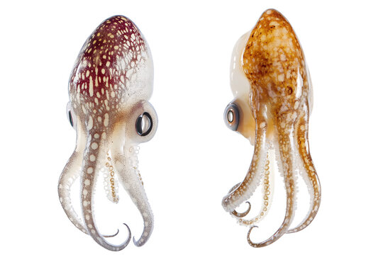 Two Squids Side by Side with Space Between PNG