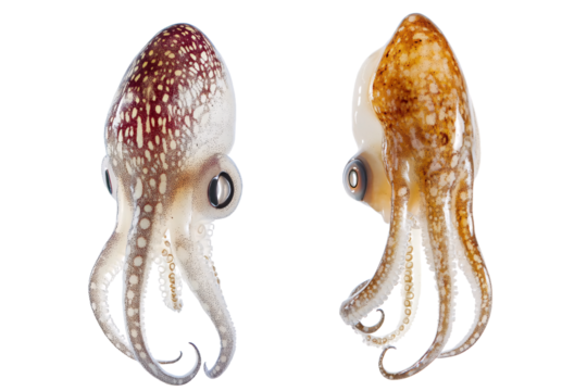 Two Squids Side by Side with Space Between PNG