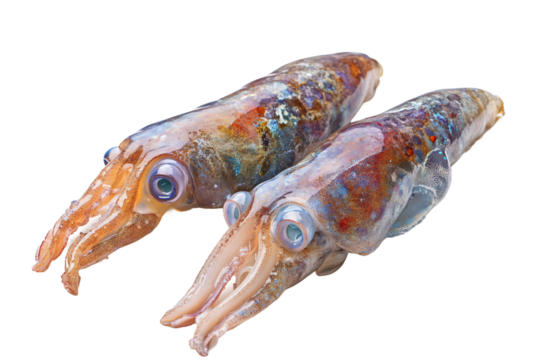 Two Squids Positioned Side by Side with Space Between PNG - Powered by Adobe