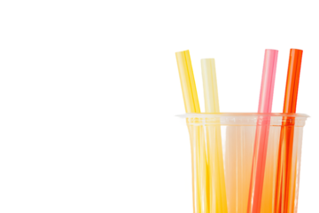 Two Different Straws Placed Side by Side with Space in Between PNG