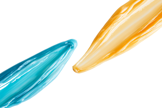 Two Different Toothpastes Side by Side PNG
